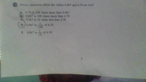 Which statement about the values 0.067 and 6.70 is true

can someone explain to me the difference