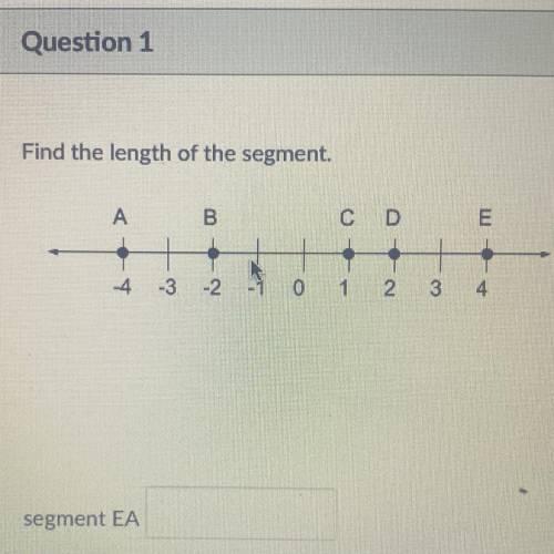 Find the length of the segment
Segment EA