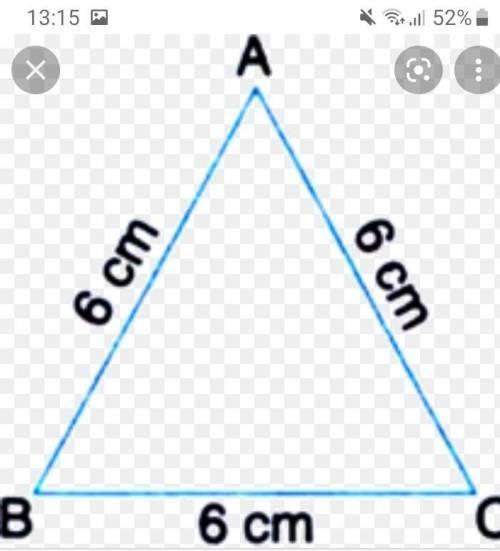 Draw an equilateral triangle PQR with sides of length 6 cm.​