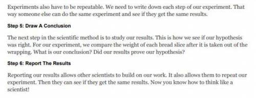 Explain the Scientific Method process using at least three key details from the article.