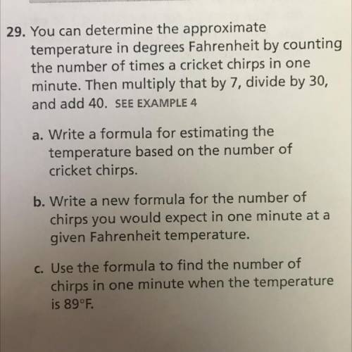 Write a formula for estimating the temperature based on the number of cricket chirps.