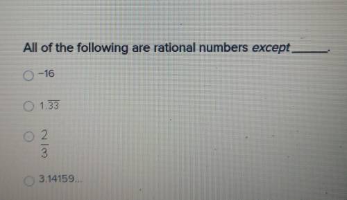 All of the following are rational numbers except____.​