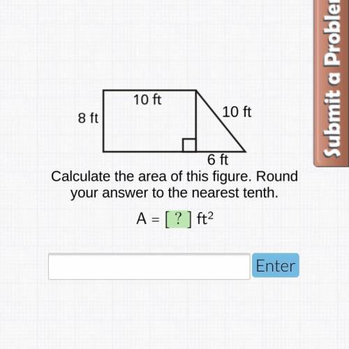 Calculate area and round to nearest tenth.