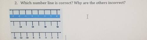 2. Which number line is correct? Why are the others incorrect? ​
