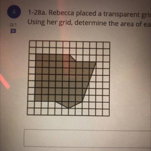 rebecca placed a transparent grid if square units over each of the shapes she was measuring below.