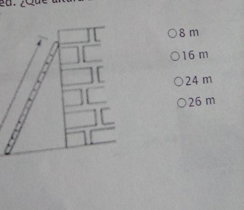 select the correct answer a staircase of 30 meters. in length is supported on the wall. The foot of