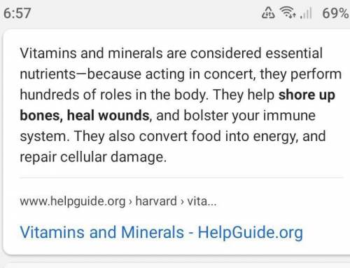 What effect does vitamins have to your body