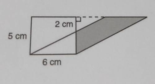 The figure consists of a rectangle and a parallelogram. Find the area of the shaded region.​