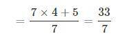 One question to get 20 points
convert 4 5/7 a mixed number to imper fraction