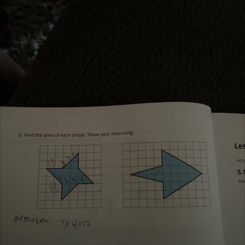 How to find the area of the shape on the right