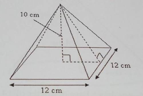 The Surface Area of the square pyramid​