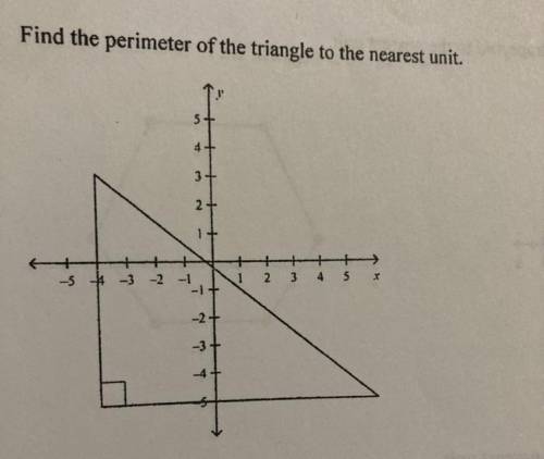 Find the perimeter of the triangle to the nearest unit.
