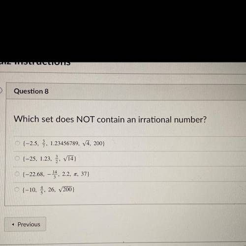What does not contain an irrational number?