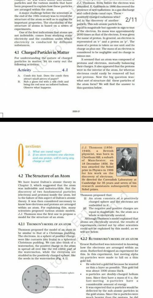 State the success of j.j Thompson model theory​