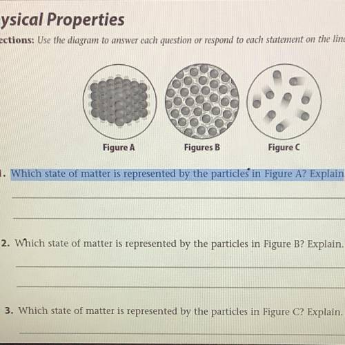 Which state of matter represented by the particles￼