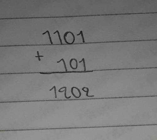 Binary calculation additional 1101+101​