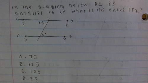PLEASE EHLP :( IF YOUR GOOD AT MATH the picture is attached below

In the diagram below DE is para