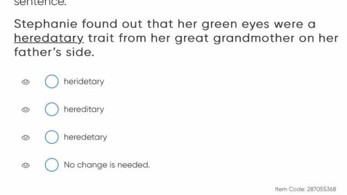 Stephanie discovered that her green eyes were inherited from her great-grandmother by her father. h