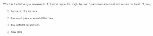 Which of the following is an example of physical capital that might be used by a business to instal
