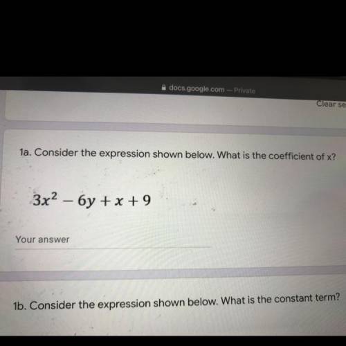 What is the coefficient of x?