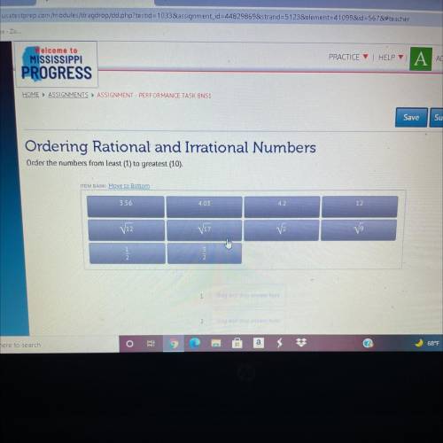 Ordering rational and irrational numbers
