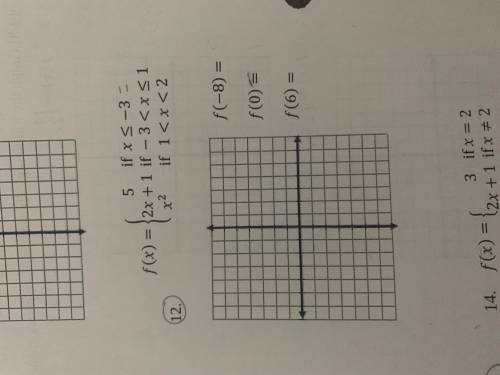 Graph the following and evaluate the given values