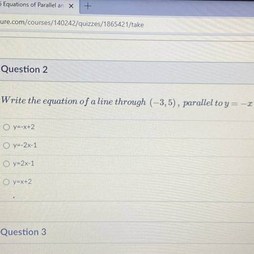 Write the equation of a line through (3,1), parallel to y= {x + 1