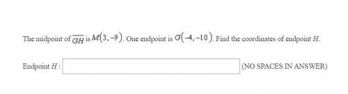 Find the coordinates of endpoint H, please explain how to get the answer.