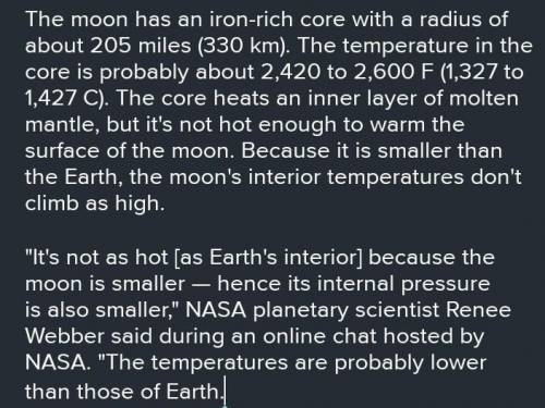 What is the difference between the temperatures on Earth and the moon?