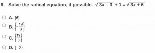Solve the radical equation, if possible.