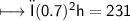 \\ \sf\longmapsto π(0.7)^2h=231
