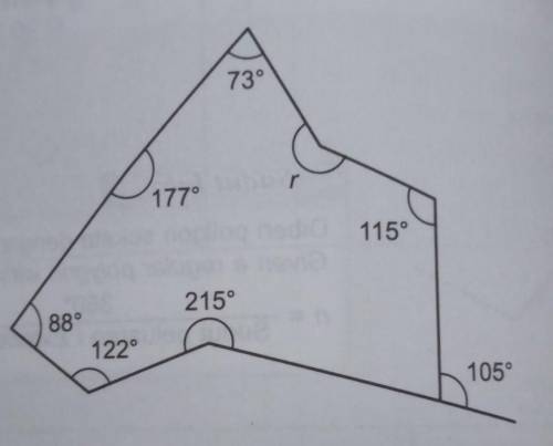 Someone please help me with this

The diagram above shows a polygon. Calculate the value of r.​