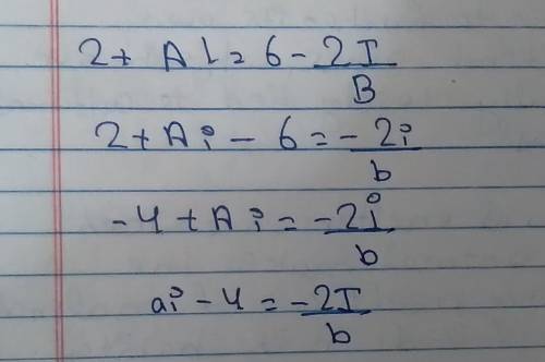 2+ai=6-2i/b+1 solve for a and b