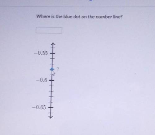Where is the blue dot on the number line? -0.55 -0.6 -0.65

Can some answer this quickly this I du