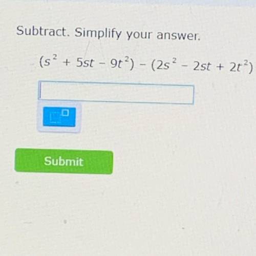 Subtract and simplify answer.