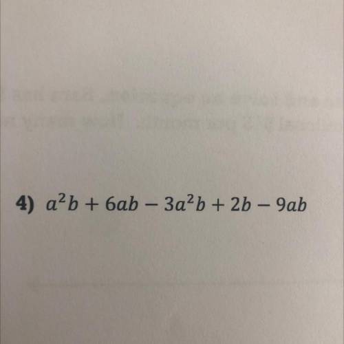 Simplify the algebraic expression a^2b+6ab-3a^2b+2b-9ab