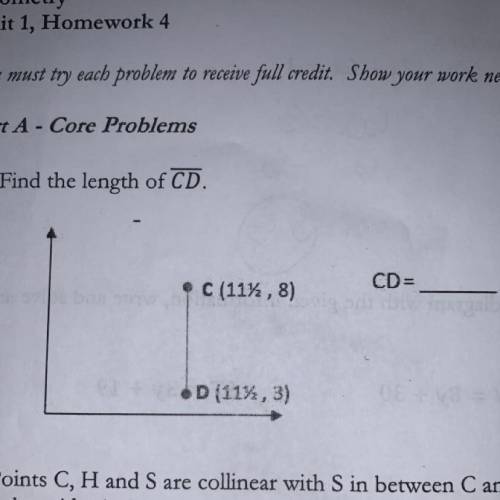 1) Find the length of CD.
C (11%, 8)
CD=
D (11%, 3)