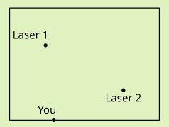 Here is a room with two lasers. Your goal is to get to the opposite side of the room. However there
