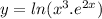 y =  ln( {x}^{3} . {e}^{2x} )