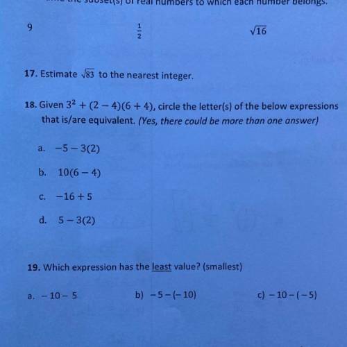 Algebra! Question 18