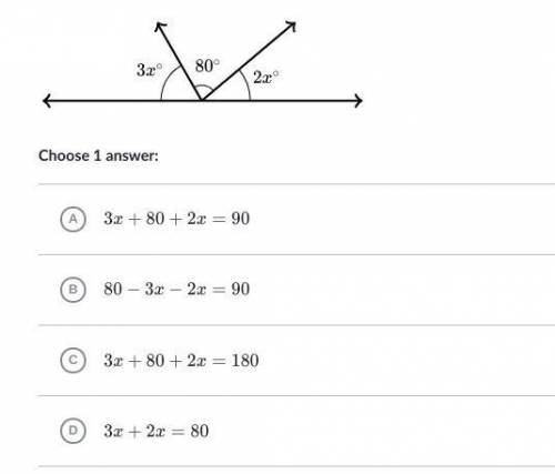 Which equation can be used to solve for xxx in the following diagram?