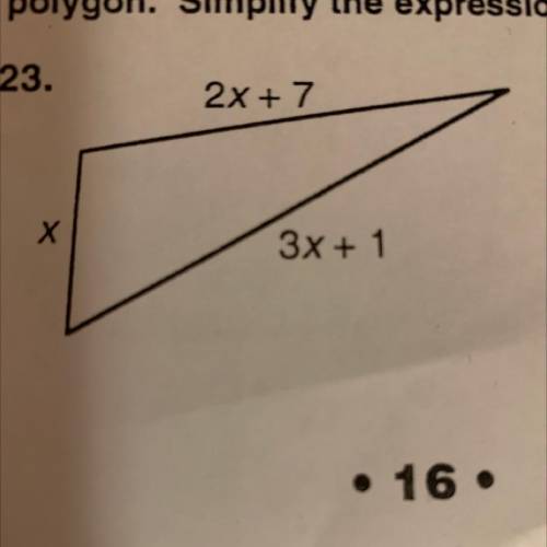 Write and expression for the perimeter of the polygon. simplify the expression. (marking brainiest)