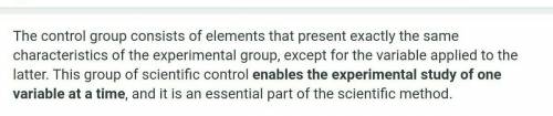 9. Why is a control group generally
very important in an experiment?