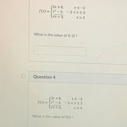 What is the value of f(-2) and f(3)