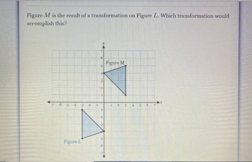 Figure M is the result of a transformation on Figure L. Which transformation would accomplish this?