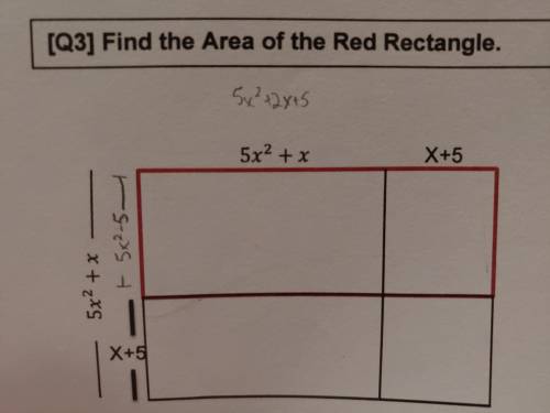 Please help me find the area of the red rectangle , ignore my writing, it's probably not useful