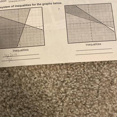 Write a system of equations for the graphs below?