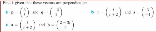 Find t given that these vectors are perpendicular