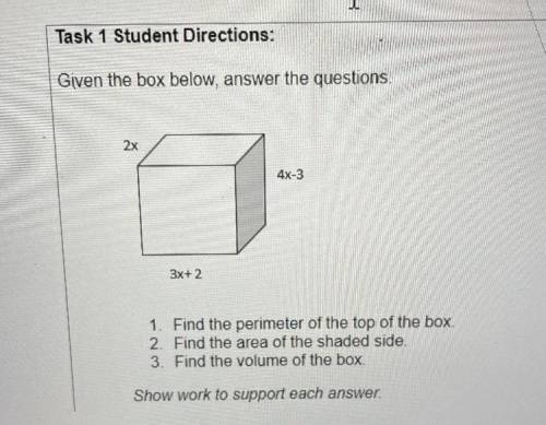 The figure below is a cube, all edges are the same, but I don’t know how to figure this out please