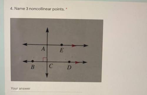 Help plss 
Name 3 noncollinear points.